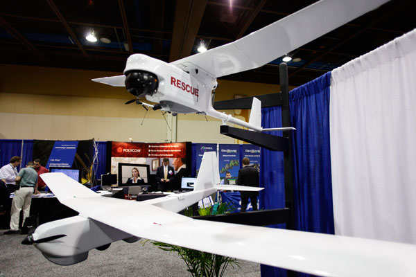 		<p>Qube Unmanned Aircraft System are displayed at the seventh annual Border Security Expo in Phoenix, Arizona March 12, 2013. Products and services from over 100 companies are on display, showing the latest technology in security products and drawing la