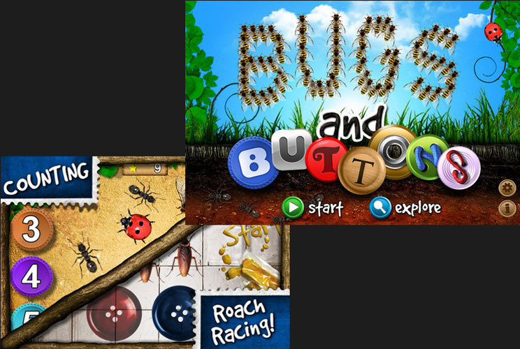 <b>Price:</b> $2.99 (not available for Android)<br><b>Recommended ages:</b> 4-6 <br><br>An app with 18 different games and activities that take place in an interactive world of bugs.