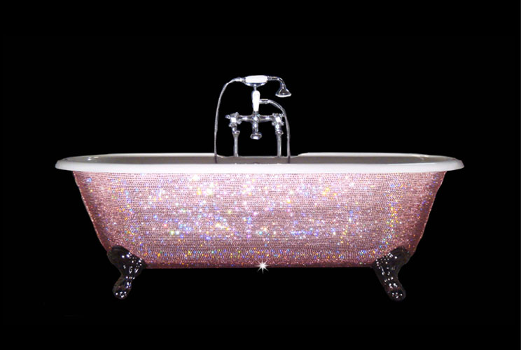 As the daughter of music moguls Beyonce and Jay-Z, Blue Ivy Carter entered the world with a pink diamond bathtub waiting for her. Part of a line of Swarovski-crystal tubs by Newport Beach designer Lori Burke Gardner, the baby bathtub sells for $3,800 - $5