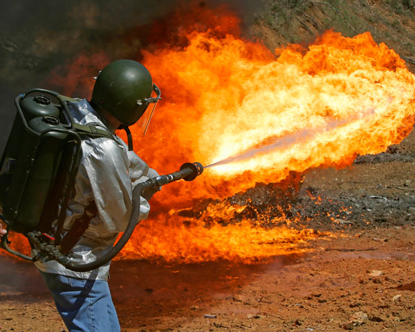 		<p>If you feel the need to throw some fire around, you are legally allowed to purchase a flamethrower under federal law, and 40 states have no laws against owning the weapon. Though it’s restricted in some states, such as California, unlicensed possessi