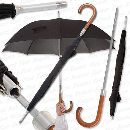 		<p>Umbrella swords are legal in all states except California, Massachusetts, and New York. Blades are around 15 inches in length, and the umbrella costs about $30 to purchase online.</p>