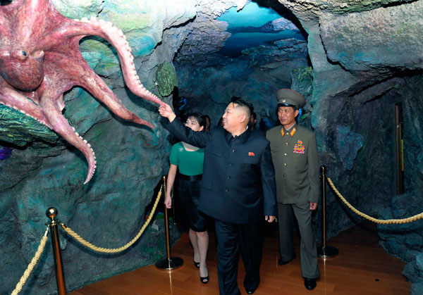 		<p>North Korean leader Kim Jong-Un and his wife Ri Sol-Ju attend the opening ceremony of the Rungna People's Pleasure Ground on Rungna Islet along the Taedong River in Pyongyang in this July 25, 2012 photograph released by the North's KCNA to Reuters on