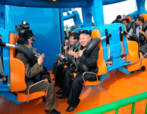 		<p>North Korean leader Kim Jong-Un prepares to take a ride with other high-level officials during the opening ceremony of the Rungna People's Pleasure Ground on Rungna Islet along the Taedong River in Pyongyang in this July 25, 2012 photograph.</p>