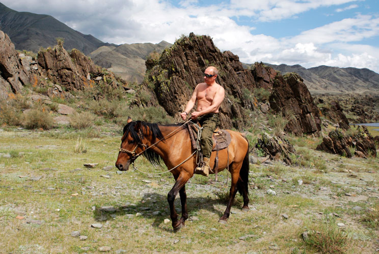 Is riding shirtless in Russia. Abide that.