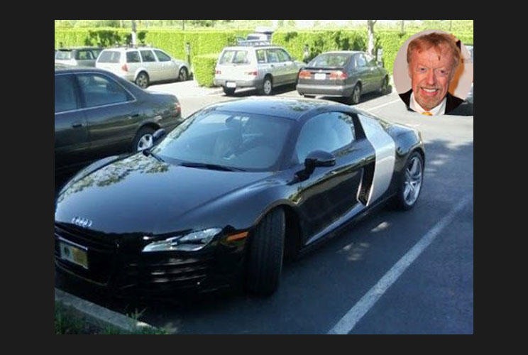 The Nike founder has a $120,000 Audi R8. Knight, however, went for a bolder approach and got a black model with a contrasting silver sideblade. A Nike employee snapped his car, seen here, at the company's headquarters in Oregon.