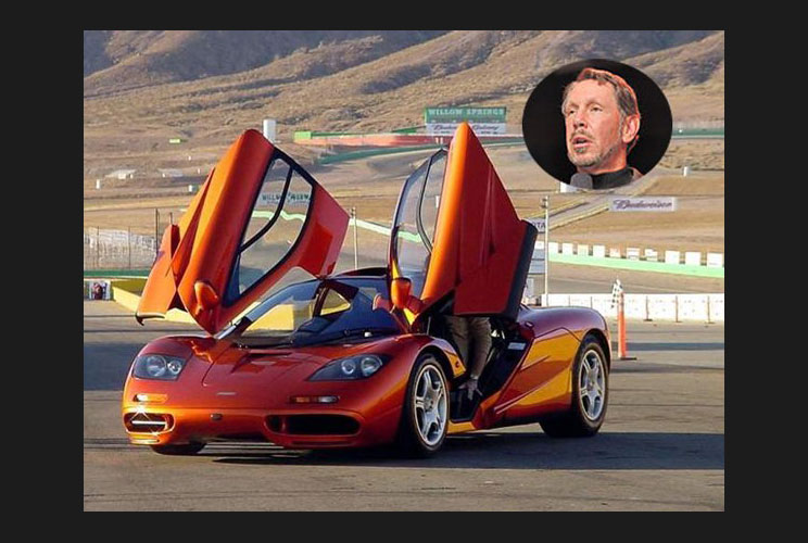 The founder of Oracle is famous for his many cars. Among his most prestigious is this McLaren F1. In 1998, the car was declared the fastest ever to hit the road and its invention is seen as revolutionary. Production of the cars stopped that year and now t