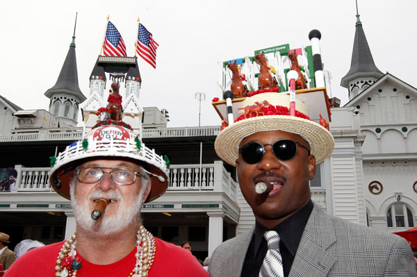 		<p>Erne Grand and Eric Williams wear their Derby Hats at Churchill Downs in Louisville, Kentucky, May 7, 2011.  </p>