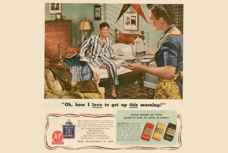 Advertising played a major role in growing the American coffee market. In 1952, a campaign by the Pan American Coffee Bureau helped institutionalize the coffee break in America, while the invented Juan Valdez in a 1960 ad campaign caused name recognition 