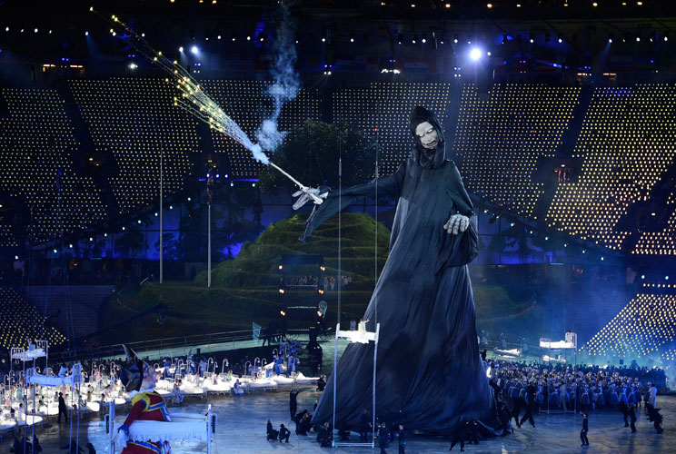 A Voldemort puppet from the super creepy portion of the Opening Ceremonies.