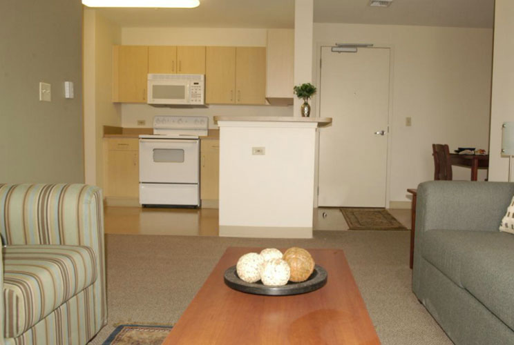 		<p>Students (most of them freshmen) at this gated-community complex of 8- to 15-story apartment buildings get a fully furnished private room in a suite that includes either two or four bedrooms and one or two baths. Each suite comes with a fully equippe