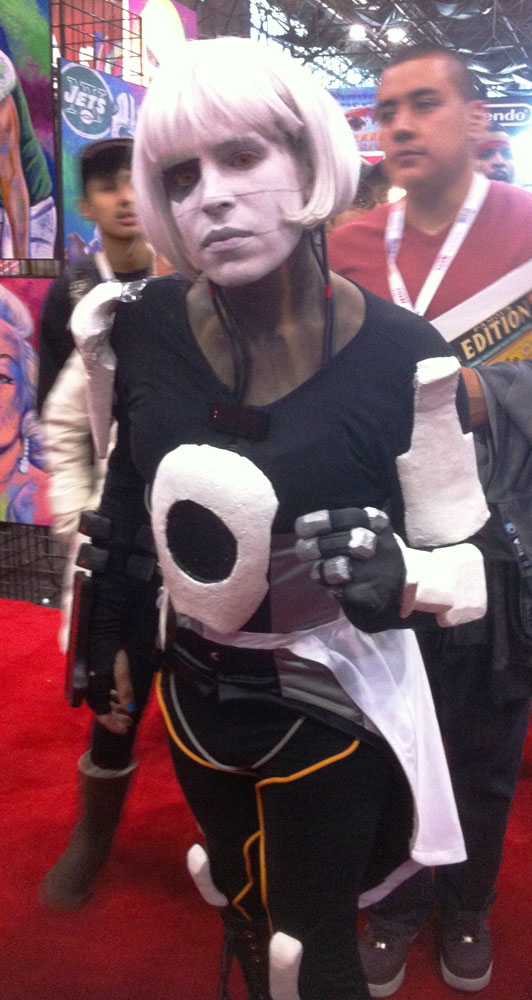 		<p>Eve used foam and paint to create her own version of a human GLaDOS from the video game Portal.</p>