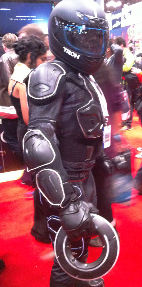		<p>Frank Dimaria interwove LED lights throughout his costume to acheive the Tron "glow" effect. The entire costume set him back about $400.</p>