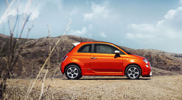 		<p>With a nameplate that is still relatively new to the U.S., Fiat is attempting to make a splash at the show with an electric car. The petite electric takes under four hours to charge and can go 80 miles on a charge. It also gets an estimated 116 miles