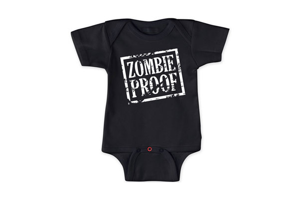 Save the baby, at least. $21.99. <a href="http://www.perpetualkid.com/zombie-proof-bodysuit.aspx" target="_blank">Perpetualkid.com</a>. <br />