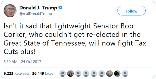 Trump tweet Corker