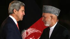 John Kerry and Hamid Karzai