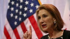 Potential Republican presidential candidate Carly Fiorina speaks at the Iowa Faith and Freedom Coalition's forum in Waukee