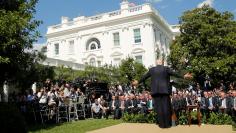 U.S. President Trump announces decision to withdraw from Paris Climate Agreement in the White House Rose Garden in Washington