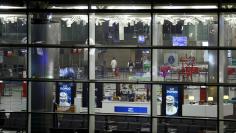 Officials walk inside Turkey's largest airport, Istanbul Ataturk