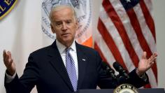 U.S. Vice President Joe Biden speaks at a news conference where he appeared with New York District Attorney Cyrus R. Vance and U.S. Attorney General Loretta B. Lynch in New York