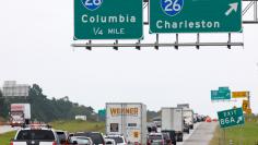 Traffic on Interstate 95 slows at the closed interchange with Interstate 26 after South Carolina Governor Haley ordered an evacuation before the arrival Hurricane Matthew, in Bowman