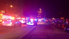 Police cars and fire trucks outside the Pulse night club in Orlando