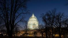 The U.S. Capitol is lit in Washington