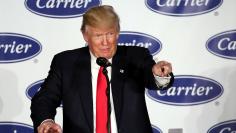 U.S. President-Elect Donald Trump speaks at event at Carrier HVAC plant in Indianapolis