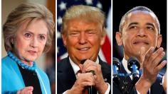 Clinton, Trump, Obama