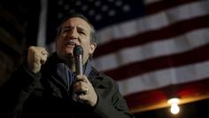 U.S. Republican presidential candidate and U.S. Senator Ted Cruz speaks during a campaign stop  at one of former U.S. Senator Scott Brown's "No BS Backyard BBQ" events in Rye