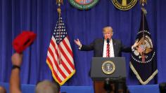 U.S. President Trump delivers speech at MacDill Air Force Base in Tampa