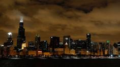 Chicago skyline is seen before Earth Hour in Chicago, Illinois