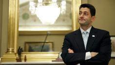 Speaker of the House Paul Ryan (R-WI) awaits the arrival of Israeli Prime Minister Benjamin Netanyahu at the U.S. Capitol in Washington