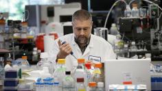 Research scientist Dan Galperin works in the research labaratory at Protein Sciences Inc. where they are working on developing a vaccine for the Zika virus in Meriden