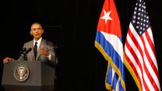 U.S. President Barack Obama makes a speech in a Havana theater