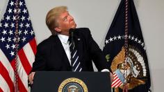 U.S. President Donald Trump delivers remarks at the National Republican Congressional Committee March Dinner in Washington, U.S.