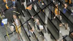 Graduates arrive for commencement at the University of California, Berkeley