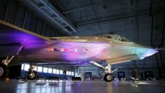 Lockheed Martin F-35 fighter jet is seen in its hanger at Patuxent River Naval Air Station in Maryland