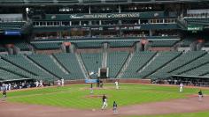 Baltimore Orioles first baseman crosses second after hitting a home run during their American League baseball game against Camden Yards baseball stadium in Baltimore, Maryland