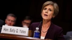 Former Acting Attorney General Sally Yates testifies about potential Russian interference in the presidential election before the Senate Judiciary Committee on Capitol Hill