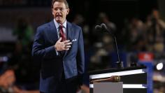 Tony Perkins of the Family Research Council leads the National Anthem at the Republican National Convention in Cleveland