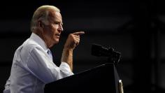 Vice-President Joe Biden speaks during campaign event with Democratic presidential candidate Hillary Clinton in Scranton, Pennsylvania