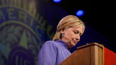 Democratic presidential nominee Hillary Clinton addresses the National Convention of the American Legion in Cincinnati