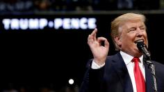 Republican U.S. presidential nominee Donald Trump speaks at a campaign rally in Wilkes-Barre