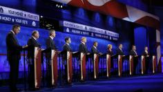 Republican U.S. presidential candidates attend the 2016 U.S. Republican presidential candidates debate held by CNBC in Boulder