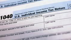 U.S. 1040 Individual Income Tax forms are seen in New York