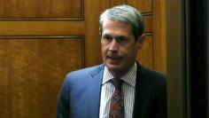 Senator Vitter leaves the Senate floor on Capitol Hill in Washington