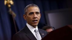 U.S. President Barack Obama delivers a statement after attending a National Security Council meeting on the counter-Islamic State campaign at the Pentagon in Washington