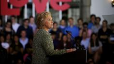 U.S. Democratic presidential candidate Hillary Clinton speaks during a campaign event at Temple University in Philadelphia