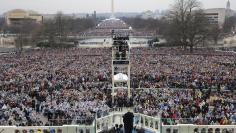 U.S. President Donald Trump speaks after taking the oath of office during inauguration ceremonies swearing him in as the 45th president of the United States